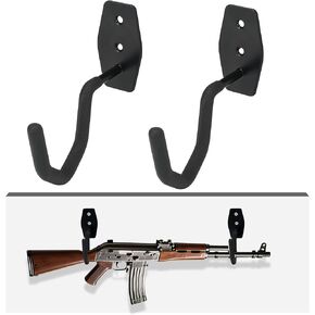 Gun Rack Wall Mount, Heavy Duty Steel Rifle Storage Holder, Vertical Shotgun Display Stand with Soft Padding, Parallel to The Wall, Space-Saving Wall-Mounted Gun Rack for Closet, Office, Home in Kuwait