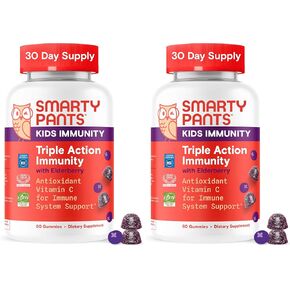 مكمل SmartyPants Kids Sleep Gummies مع الميلاتونين 0.5 ملغ: البابونج وفيتامين D3، مساعد النوم، نكهة الفراولة والمانجو، 60 قطعة in Kuwait