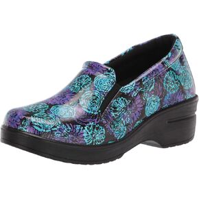 قبقاب Leeza للسيدات من Easy Street، براءة اختراع زهور رمادية/زرقاء، 6.5 عرض أمريكي in Kuwait