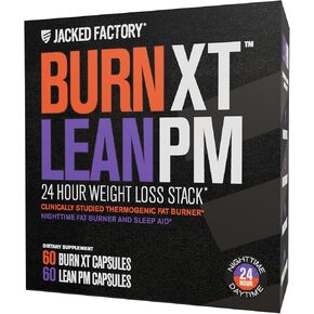 Jacked Factory Burn-XT Clinically Studied Fat Burner & Weight Loss Supplement - Appetite Suppressant & Energy Booster - with Acetyl L-Carnitine, Green Tea Extract and More - 60 Natural Diet Pills in Kuwait