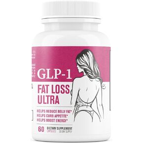 GLP-1 Fat Loss Ultra - حبوب إنقاص الوزن ومثبط الشهية وحارق الدهون للنساء | يدعم المسارات الصحية المرتبطة بنشاط GLP-1 | مكمل تم اختباره من قبل طرف ثالث - 60 كبسولة للبالغين in Kuwait