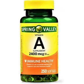 سبرينج فالي - مكمل فيتامين أ 2400 ميكروجرام، 250 كبسولة هلامية in Kuwait