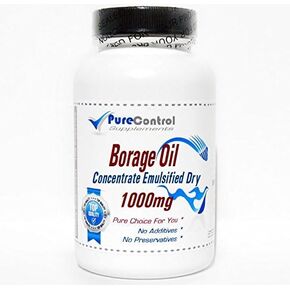 Borage Oil Concentrate Emulsified Dry 1000mg // 200 Capsules // Pure // by PureControl Supplements in Saudi Arabia