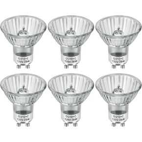 مصابيح هالوجين GU10 120 فولت 50 وات لغطاء المسار والمدى، GU10+C مصباح تدفئة الشموع مع عاكس للضوء، 2700 كلفن أبيض دافئ، 6000+ ساعة حزمة طويلة الأمد مكونة من 6 قطع in Kuwait