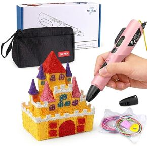 3D Printing Pen Kit, 3D Printer Pen with Adjustable Temperature,Stepless Speed, PLA/ABS Compatible 3D Drawing LCD Display, for Creative Art, DIY Projects,Pink in Kuwait