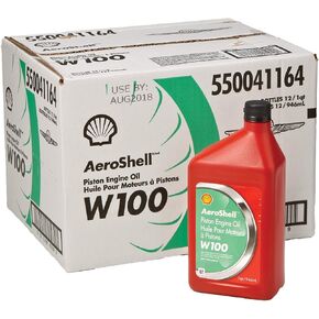AeroShell Oil W100 SAE Grade 50 Ashless Dispersant Aircraft Oil - 12 Quart/Case in Kuwait