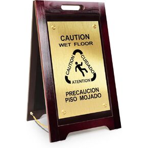 لافتة تحذير خشبية للأرضيات المبللة، لوحة معدنية قابلة للطي على الوجهين، مناسبة للمدارس والمكاتب والفنادق والحمامات والأسطح وغيرها من المناطق in Kuwait