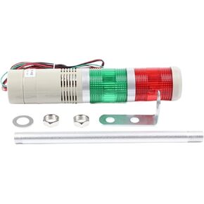 LED AC220V 110V DC 12V 24V Safety Stack Lamp Red Green Yellow Flash Industrial Tower Signal Light LTA-505 Red and Green 2 Layer(110V Steady Light) in Saudi Arabia