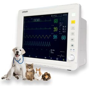12.1" Veterinary Vital Signs Monitor for Pets, Animal ECG, SpO2, Blood Pressure, Respiration & Temperature Monitoring for Dog, Cat and Small Animals in Kuwait