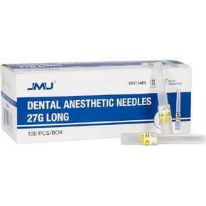 JMU 100 قطعة من إبر محور الأسنان البلاستيكية، بطول 27 جرام، معقمة بغاز EO، إبرة أسنان للاستعمال مرة واحدة بطول 35 مم لطبيب الأسنان in Kuwait