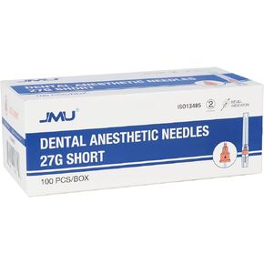 JMU 100PCS Dental Plastic Hub Needles, 27G Long, EO Gas Sterilized, Disposable Dental Needle 35mm Length for Dentist in Kuwait