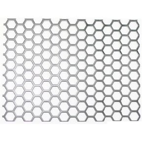 304 لوح مثقوب من الفولاذ المقاوم للصدأ بفتحة سداسية ولوحة شبكية معدنية لوحة تزيينية لشبكة تنفيس الهواء ومرشح حماية الأثاث للاستخدام الخارجي بنفسك (قطر 10 مم، 50 * 50 * 0.1 سم) in Kuwait