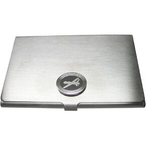 Kiola Designs Silver Toned Etched Oval Unmanned Aerial Vehicle UAV Drone V2 Business Card Holder in Kuwait