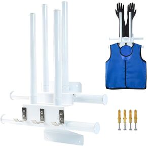 Upgraded X-Ray Apron Hanger & Glove Wall-Mounted, Rack with 3 Removable Hooks, Holds 2 Lead Apron Hanger & 4 Gloves, Adjustable Storage for X-Ray Radiation, Thyroid Shields, Lead Gown in Kuwait