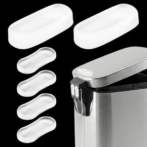 Transparent Wall Protector Behind Trash Can, 6-Pack Silicone Trash Can Bumpers for Lid & Body, Peel and Stick Scuff Guard to Protect Walls/Cabinets, 2 Sizes for Round & Square Cans in Kuwait