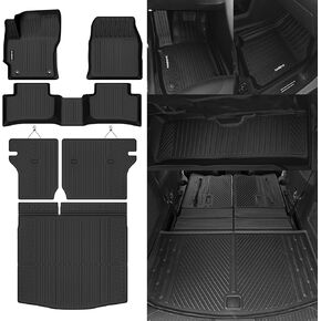 Naibeve Floor Mats for 2015-2019 Ford Explorer 7 Seats - All Weather for Ford Explorer Floor Mats & Cargo Mat Liner Upgrade Foldable Accessories(Floor Mats+Foldable Trunk Mat) in Kuwait