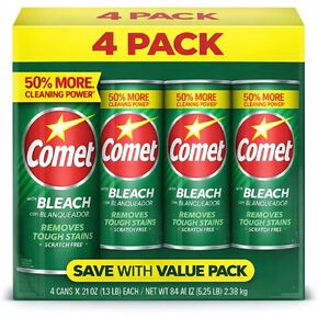 Comet Powder Cleanser with Bleach, 4 Pack Removes Tough Stains, Scratch Free, 21 oz each in Kuwait