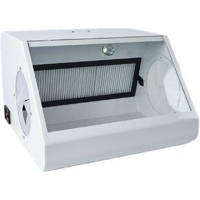 Dental Lab LED Grinding Dust Collector Box with Tempered Glass Baffle, Dual Vacuum System with 2 Filters in Kuwait