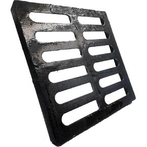 Cast Iron Drain Grate 16x16 in for Vodaland Catch Basin, B-Class 28100 lbs Heavy-Duty Driveway Channel Cover, Outdoor Trench Drainage Grate, Square Metal Sewer Cover (True 15.4x15.4) in Saudi Arabia