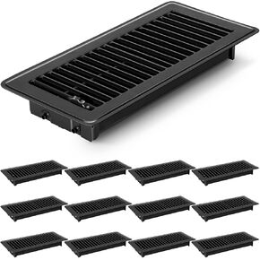 8 PCS Floor Vents Floor Registers 4x10 inch, Heavy Duty Metal Heat Air Vent Covers 4 X 10 with Rust Proof Finish for Home Office Wall Floor Registers Grilles & Vents (8, Black, 4x10 Inches) in Kuwait