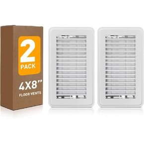 Floor Register 2x10, Vent Covers for Home Floor 2 Pack, Rust Proof Finish Floor Vents, Premium Metal Heater Vent Covers Allow Walk on Use, White Air Register Vent Cover in Kuwait