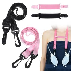 2 Set Shower Lanyard for Mastectomy Drain Holder,Adjustable Drains Lanyard Post Surgery Nylon Drain Holder After Tummy Tuck Mastectomy Abdominal Debridement Breast Cancer Post (Pink,Black) in Kuwait