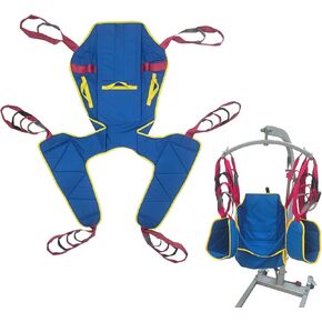 حبال رفع المريض لكامل الجسم مقاس S، حبال نقل المرحاض، دعم الرأس والظهر، أرجل مقسمة مع فتحة صوان، 5 مقابض، 6 أشرطة، حبال رفع متوافقة مع مجموعة متنوعة من المصاعد in Kuwait