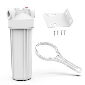 FHW10 Whole House Water Filter Housing, Fit 10"x2.5" Sediment etc Filters for Well and City Water, Pre-Filtration System for Home, 3/4" NPT Port, Pressure Release in Kuwait
