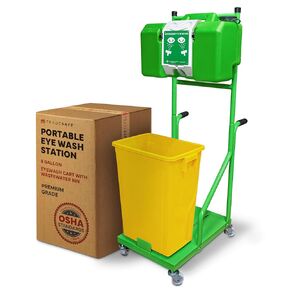 TRADESAFE Portable Eye Wash Station OSHA Approved - Emergency Eye Wash Station, 8 Gallon Eye Wash First Aid with Aluminum Eyewash Station Sign and Inspection Tags, OSHA and ANSI Compliant in Kuwait