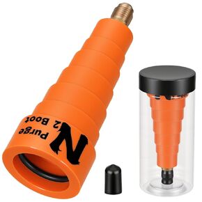 Nitrogen Purge Boot for HVAC Brazing – Hands-Free Low-Pressure Nitrogen Purge Tool with Multi-Size O-Ring Seal, 1/4" SAE Connector for AC & Refrigeration Tubing, Includes Clear Storage Case (Orange) in Kuwait