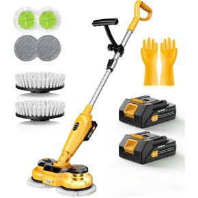 qimedo 6000mAh Battery Cordless Electric Mop M3 Pro, 800RPM Electric Power Scrubber & Mops for Floor Cleaning, Automatic Spin Mops with Smart Display,Rotating Mop with LED Light & Water Spray in Kuwait