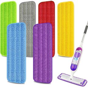 EXEGO 6 Count Reusable Microfiber Mop Pads for Swiffer PowerMop - Power Mop Pads Refills for 13 ''-15 '' Spray Mop, Hard Wood Floor Mop Pads Refills Machine Washable for Multi-Surface Floor Cleaning in Kuwait
