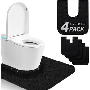 4 Pack Toilet Mats,Upgrade Toilet Floor Protector from Urine,Toilet Rugs U Shaped Washable,Toilet Mats for Bathroom,Around Toilet Floor Protector,Potty Training Mats for Bathroom in Kuwait