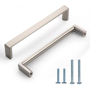 10 Pack 5 Inch(128mm) Kitchen Cabinet Handles Brushed Satin Nickel Cabinet Pulls Kitchen Cabinet Hardware Drawer Pulls for Dresser Cupboard Wardrobe in Kuwait
