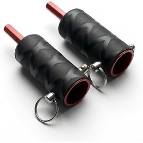 [2-Pack] 28mm Trailer Jack Drill Adapter - Heavy-Duty Red Alloy Steel Power Crank Handle for 1" Studs - Black Non-Slip Safety Sleeve - High-Torque Jack Tool for RV, Dump & Farm Trailers in Saudi Arabia