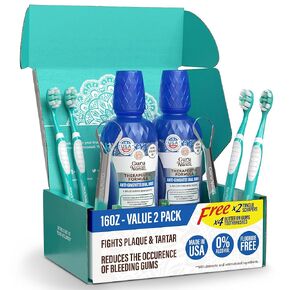 GuruNanda Anti-Gingivitis Oral Rinse with 0.05% CPC, Alcohol & Fluoride Free Therapeutic Mouthwash for Plaque Removal, Tartar Control & Healthy Gums, Wild Mint, 16 oz in Kuwait