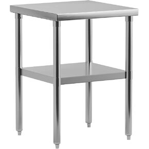 24" x 24" Stainless Steel Work Table NSF Certified Heavy Duty Commercial Kitchen Prep Table with Undershelf for Home, Restaurant, Hotel, Silver in Kuwait
