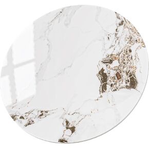 Table Top 31.5″ Round Ivory Sintered Stone - Heat Scratch Stain Resistant for Dining Office Bar Patio, Weatherproof Easy Clean in Kuwait