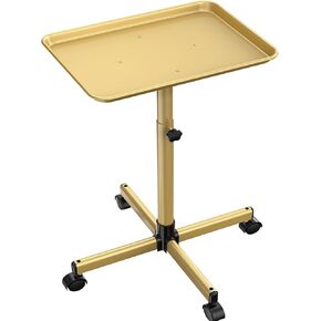 صينية عربة صينية دوارة قابلة للتعديل بارتفاع وشم صينية سبا دوارة لصالون تجميل مصفف شعر عيادة الأسنان، ذهبي شامبانيا، ذهبي شامبانيا in Kuwait