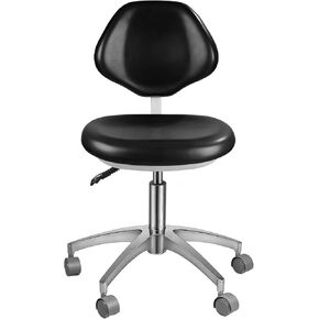REEHUT Dental Medical Chair Doctor's Stool Multifunctional Height-Adjustable Swivel Chair Mobile Chair PU Leather Blak in Kuwait