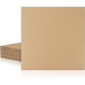 Bercoor 25 Pack Corrugated Cardboard Sheets 12x12, Flat Corrugated Cardboard Inserts for vinyl record mailers, Packing, Shipping, Mailing, Card Board Backing, Art Craft in Kuwait