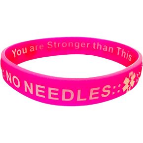 لا توجد إبر BP IV Stick الطبية تنبيه لهذا الذراع | أساور معصم من السيليكون لغسيل الكلى الكيميائي والوذمة اللمفية (وردي، عادي 7.95 بوصة) in Kuwait