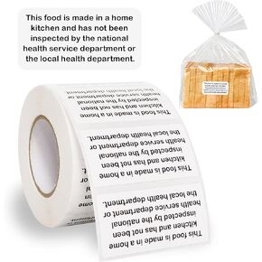 800 Count Cottage Baking Food Law Labels Stickers，Homemade Stickers for Baked Goods Ingredients, Home Kitchen Inspection Statement Thermal Printed Labels in Kuwait