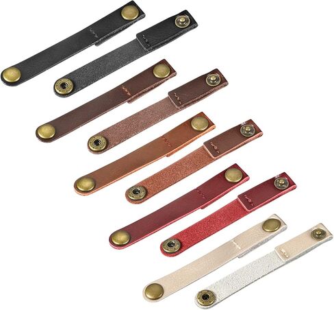 MECCANIXITY Pack of 20 Leather Cable Straps Cable Ties, Cord Organizer, Portable Cable Management for USB Cables, Headphone Wires, 5 Colors in Kuwait