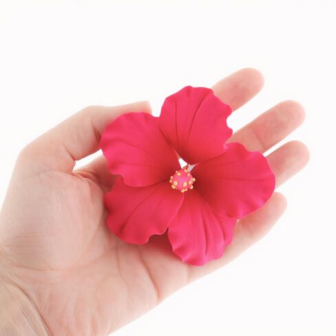 Global Sugar Art Hibiscus Sugar Cake Flowers, Red, Large 9 Count by Chef Alan Tetreault in Kuwait