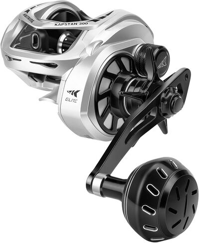 KastKing Kapstan Elite 300 Baitcasting Fishing Reel, Low Profile, Large Capacity Casting Reel, Graphite Frame, 35 lbs. Drag 5.4:1 Ratio, 6+1 Double Shielded/SS BB Centrifugal Braking, Aluminum Handle in Kuwait