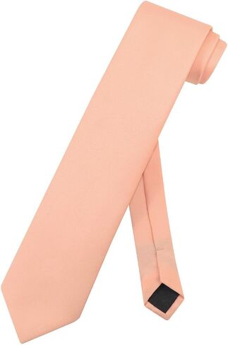 Vesuvio Napoli NeckTie Solid EXTRA LONG CORAL PINK Color Men's XL Neck Tie in Kuwait