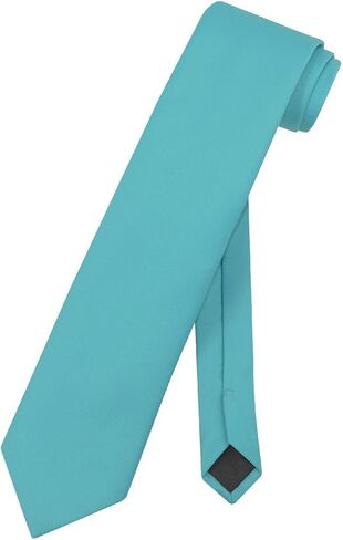 Vesuvio Napoli NeckTie Solid EXTRA LONG CORAL PINK Color Men's XL Neck Tie in Kuwait