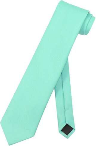 Vesuvio Napoli NeckTie Solid EXTRA LONG CORAL PINK Color Men's XL Neck Tie in Kuwait