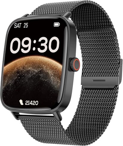 Watch Smart for Women و Android و iOS هواتف متوافقة ، وتتبع للياقة البدنية ، وساعة خطوة Counter Smart ، و Sleep/Heart Rate Health Monitor ، الإجابة/إجراء المكالمات ، IP68 مقاومة للماء ، ذهبية in Kuwait